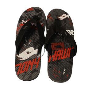 New Tony Hawk Flip Flops Boys XL Skater Skateboard Graphic Logo Summer Beach